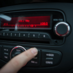 a radio in a car