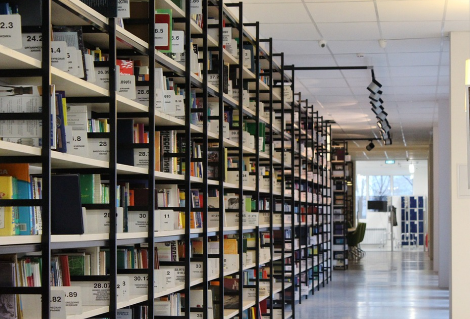 bookshelves with black metal frames